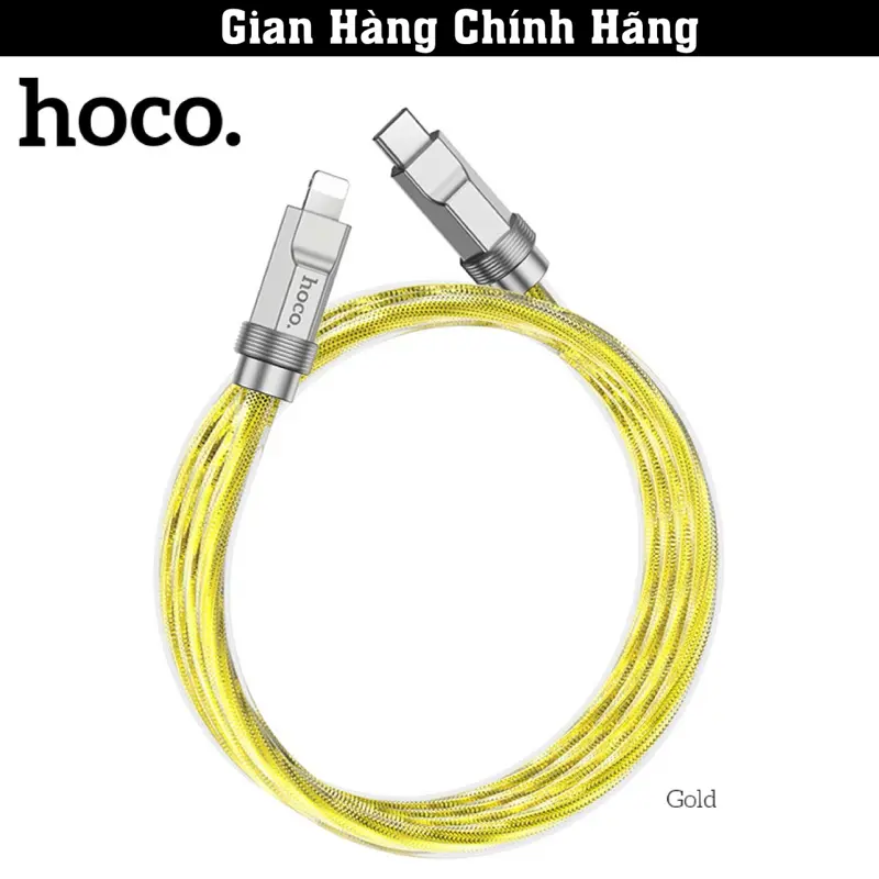 Cáp Sạc Nhanh Hoco U113 Chân Type-C To Lightning Sạc Nhanh 20W Cho iPhone 8/X/Xs/Xsmax/11/12/13/14 Series, Cáp Bọc Silicon Bền Bỉ, Đầu Cắm Kim Loại Chắc Chắn, Bảo Hành 12 Tháng  Phụ Kiện Silicone