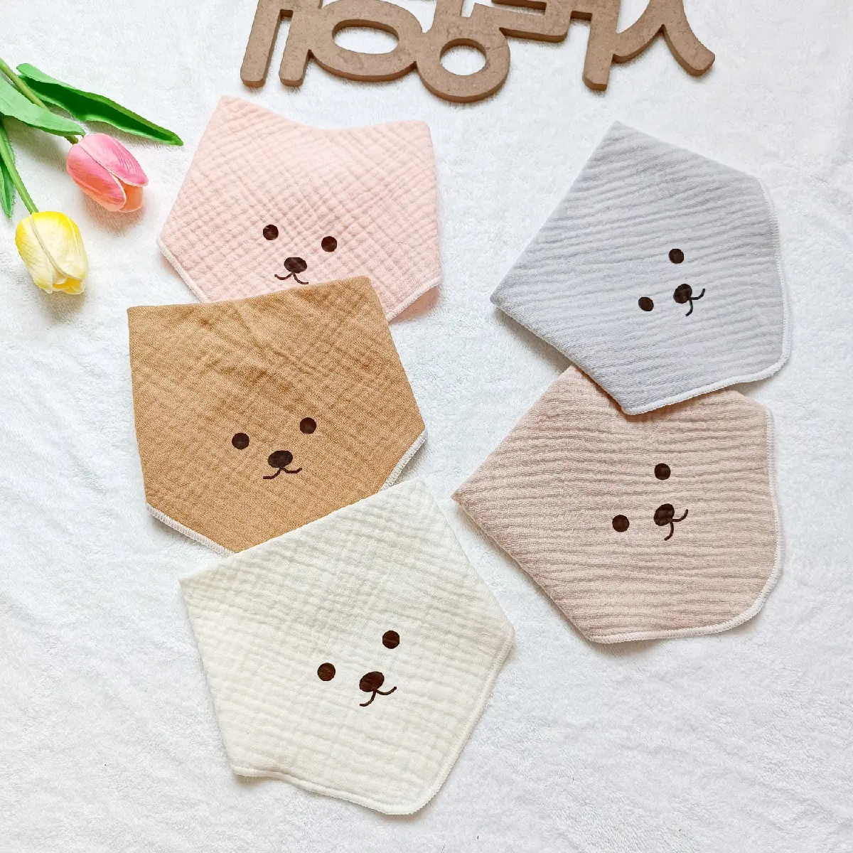 Yếm Gấu, Thỏ Cho Bé, Yếm Xô Muslin 4 Lớp, Yếm Cho Bé Chất Mềm mại, Thấm Hút Tốt, Nhiều Hoạ Tiết Cực Xinh