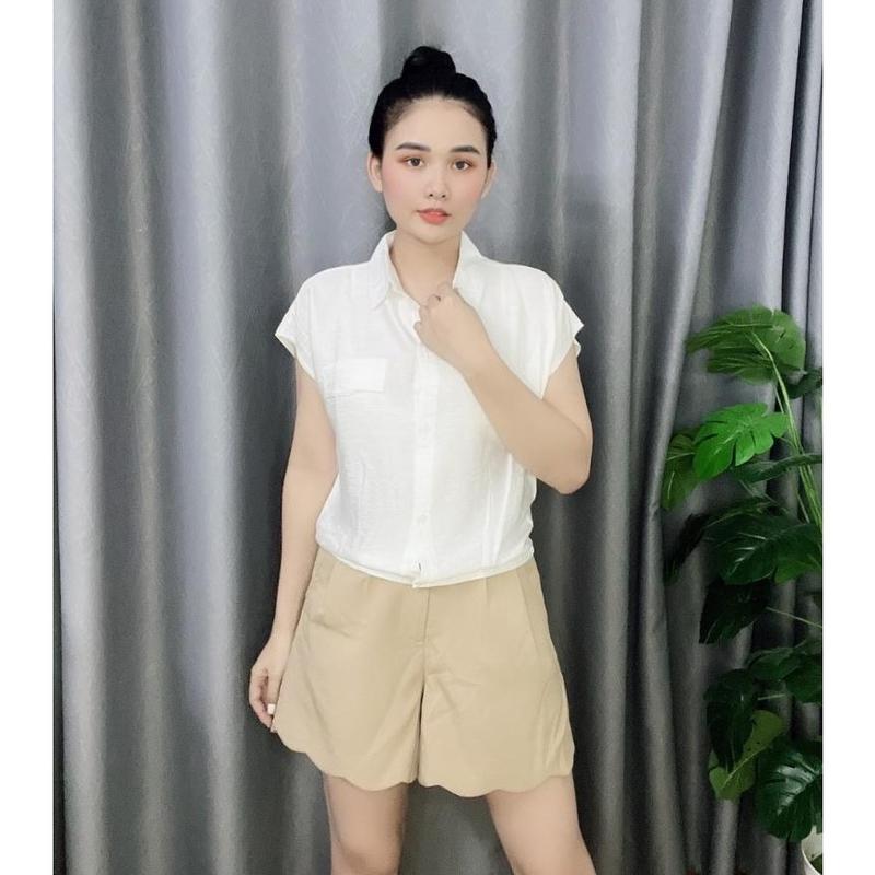 DEAL ĐẶC BIỆT Áo Sơ Mi Nữ Chất Đũi Tơ Tay Hến Bo Gấu Mặc Thoải Mái Che Bắp Tay To Che Bụng