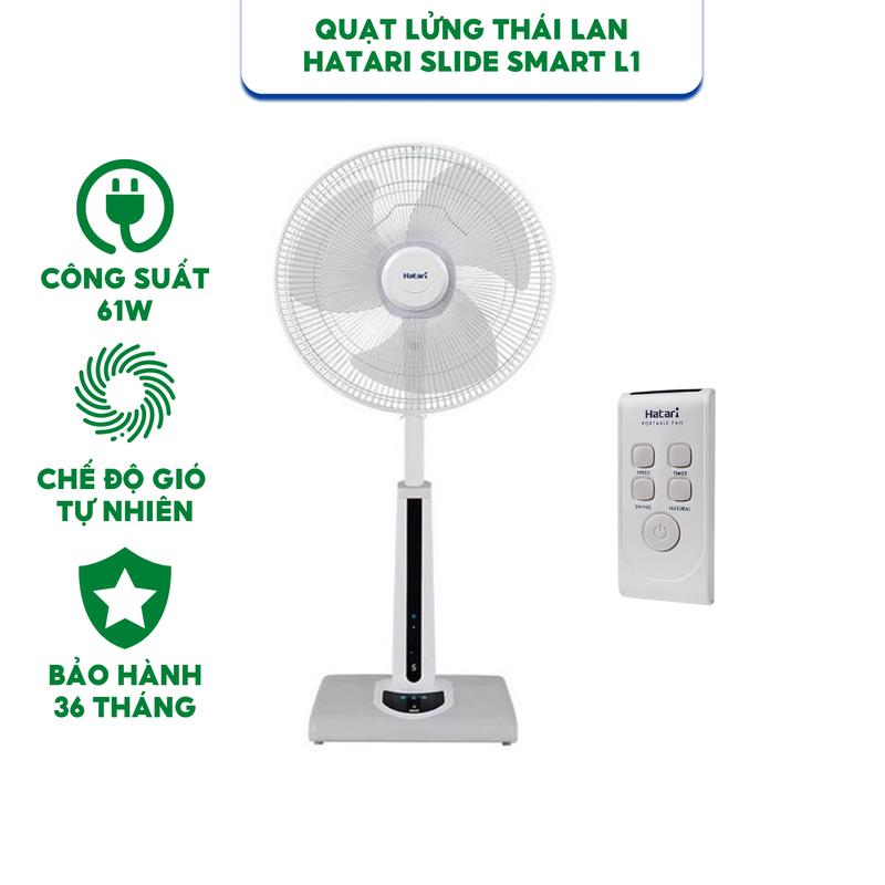 Quạt lửng Thái Lan Hatari Slide Smart L1 có Điều khiển, Cảm ứng sải cánh 450mm - Hàng chính hãng bảo hành 36 tháng