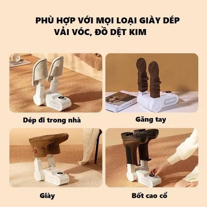 Máy Sấy Giầy Dép Gấp Gọn, Công Suất 1500W , Diệt Khuẩn Bằng Tia UV, Tự Động Hẹn Giờ, Cân Bằng Nhiệt 5