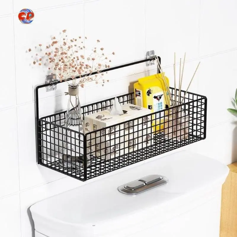 Kệ đựnġ Đồ Nhà Tắm Dán Tường Hình Chữ Nhật, Kệ Thép Sơn Tĩnh Điện Nhà Tắm Đa Năng Tặng Kèm Miếng Dán 4