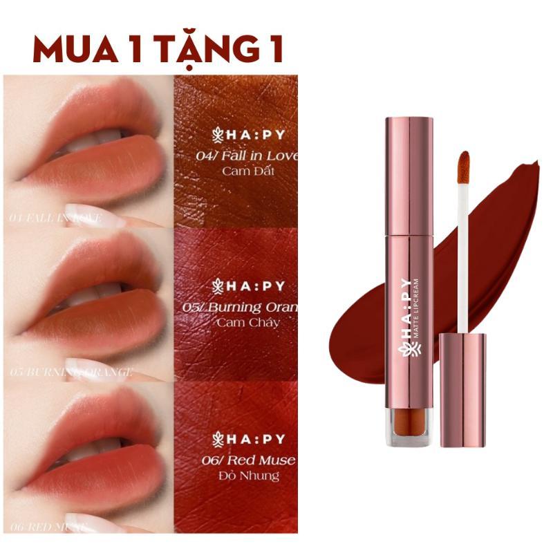 SON HA:PY siêu lỳ, kháng nước, chống lem trôi  khẩu trang 3.5ml 9 màu tùy chọn, tặng thêm quà xinh (Bền màu Son Môi  Son Kem Lì Son Kem cosmetics son đỏ cherry colorkey 0316 son sieu li Women Nữ Trang Điểm Mỹ Phẩm