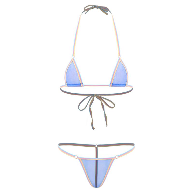 Bộ Bikini Siêu Nhỏ Dây Lưới Xuyên Thấu, YiZYiF, Dành Cho Nữ, Áo Tắm Brazil, Áo Ngực Mini Kèm Quần Lọt Khe 6