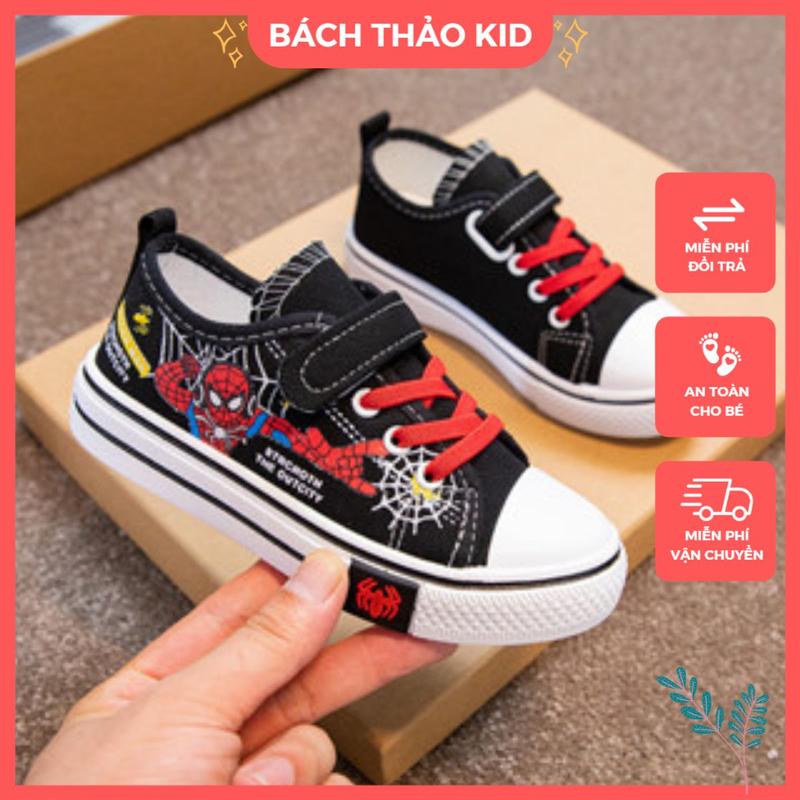 Giày thể thao trẻ em giày vải siêu nhân đi học cho bé trai bé gái siêu mềm êm chân quai dán tiện lợi size 26-37