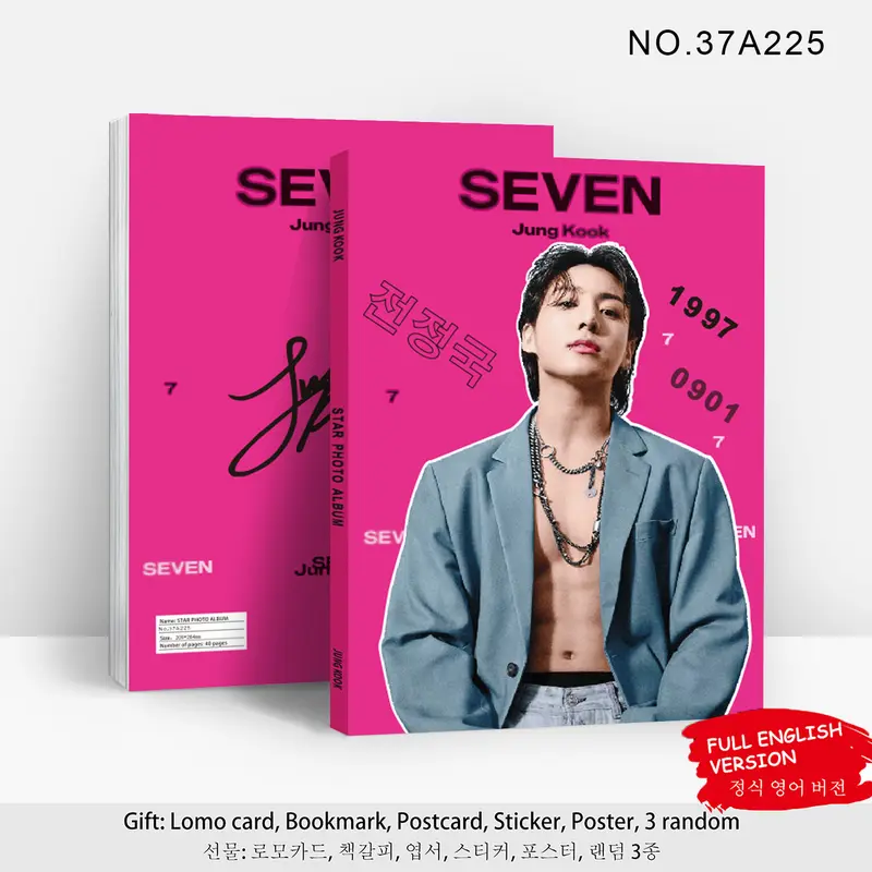 Album Ảnh Nhập Khẩu JUNGKOOK, Ảnh JUNGKOOK, Ảnh Người Ngoài Hành Tinh SEVEN, Chân Dung Người Nổi Tiếng, Quà Tặng Cho Album Ảnh, Ảnh Tập JUNGKOOK 1