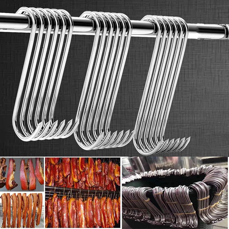 Product Introduction of [XKQ]10pcs S-shaped Hook Multi-function Stainless Steel Kitchen Tool Meat Roast Duck Hanger Hanging Organizer 21