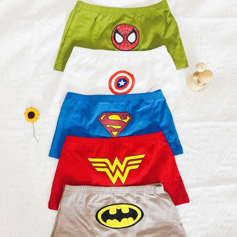 Đồ Lót Bé Trai, Chất Liệu Cotton Nguyên Chất, Quần Lót Boxer, Phù Hợp Cho Bé Từ 5 Đến 12 Tuổi, Đồ Mặc Nhà Mùa Hè, Thiết Kế Người Nhện, Loại A 1