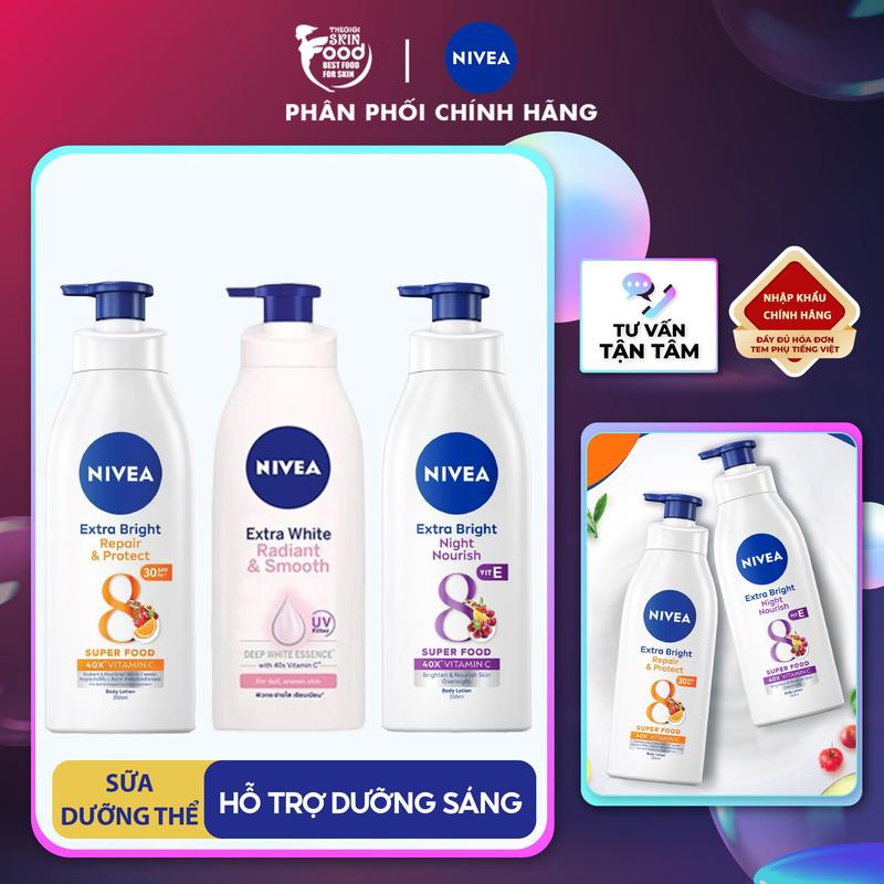 Sữa Dưỡng Thể Ban Ngày & Ban Đêm Nivea Extra Bright Night Nourish Body Lotion