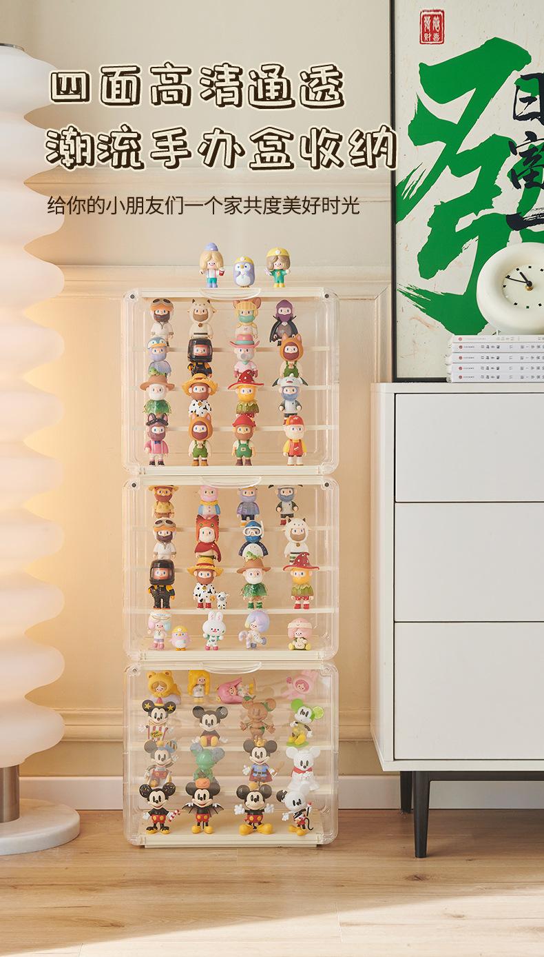 Product Introduction of Luxury Bag Storage Box Acrylic Hand-Made Display Stand Magnetic Transparent Doll Dustproof Display Box Organiser 16