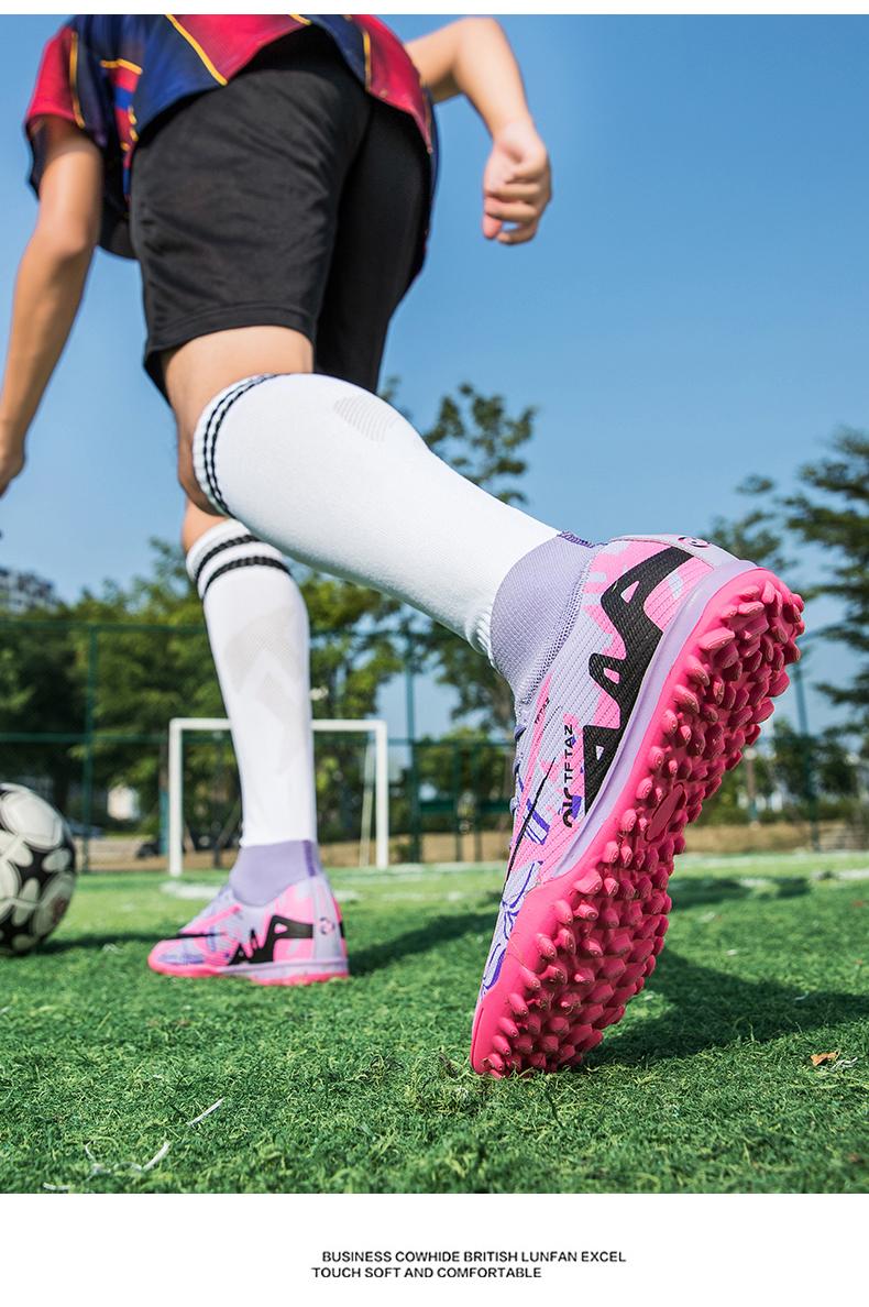 Product Introduction of Popular Fashion Fg/Tf Sport Anti Slip Man Women Soccer Cleat Shoes Boots 28