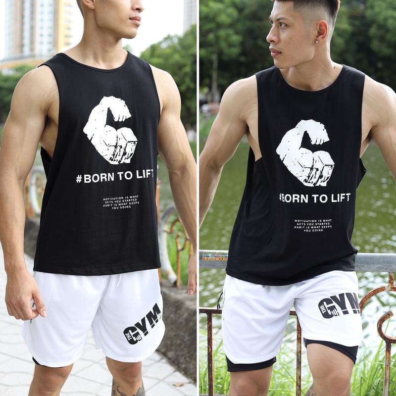 Áo Tập Gym Nam 3 Lỗ Tanktop Born To Lift Chất Cotton Cao Cấp Thấm Hút Mồ Hôi Thun Sport Tập Thể Dục Thun Sport Trang Phục Đồng