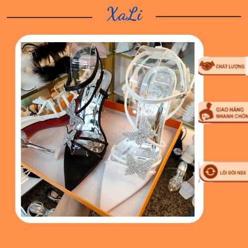 Giày Cao Gót Nữ Mũi Nhọn Đính Đá Hai Trong Một, Mang Hai Kiểu, Giày Dây Quấn Mũi Nhọn Chiến Binh Quyến Rũ Độc Lạ - CGBMN Shoes DéP