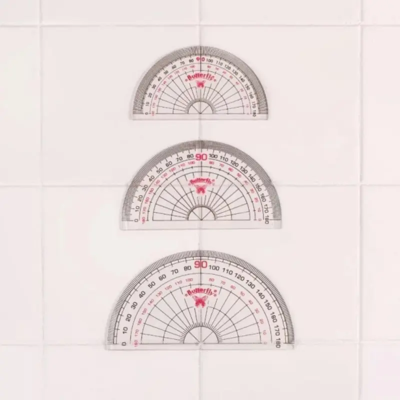 Butterfly Protractor 180 10cm 15cm / Penggaris Busur 180 Derajat Butterfly Busur Derajat Bulat 2