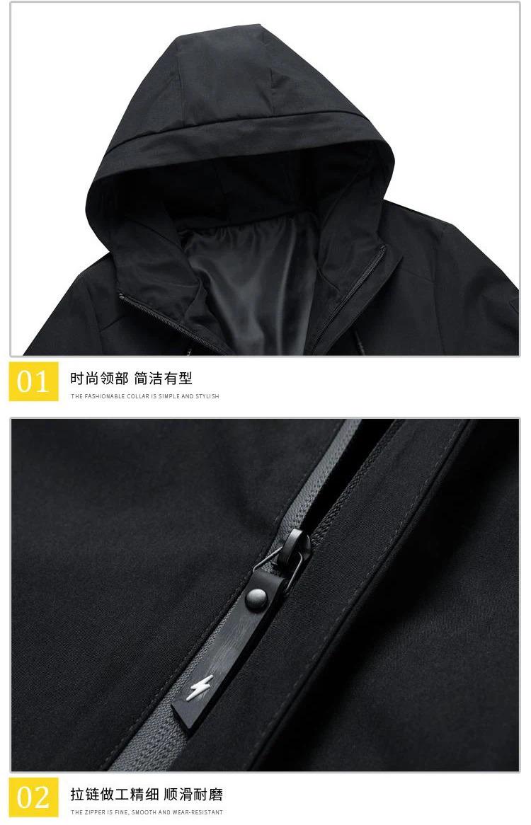 Product Introduction of Casual Men's Hooded Bomber Jacket Windbreaker Coat 2023 Autumn Outwear Menswear Tops Lingerie Longsleeve Pocket Operator 22