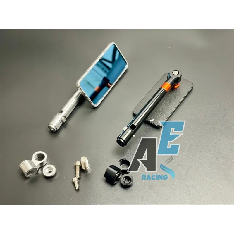 Kính chiếu hậu Rizoma vuông kiểu iphone - mặt kính xanh chống chói - thân nhôm CNC 2