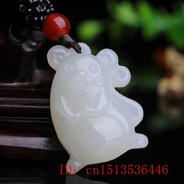 Chinese zodiac jade pendant amulet charm jewelry white natural chinese fashion men gifts necklace carved women jadeite 6