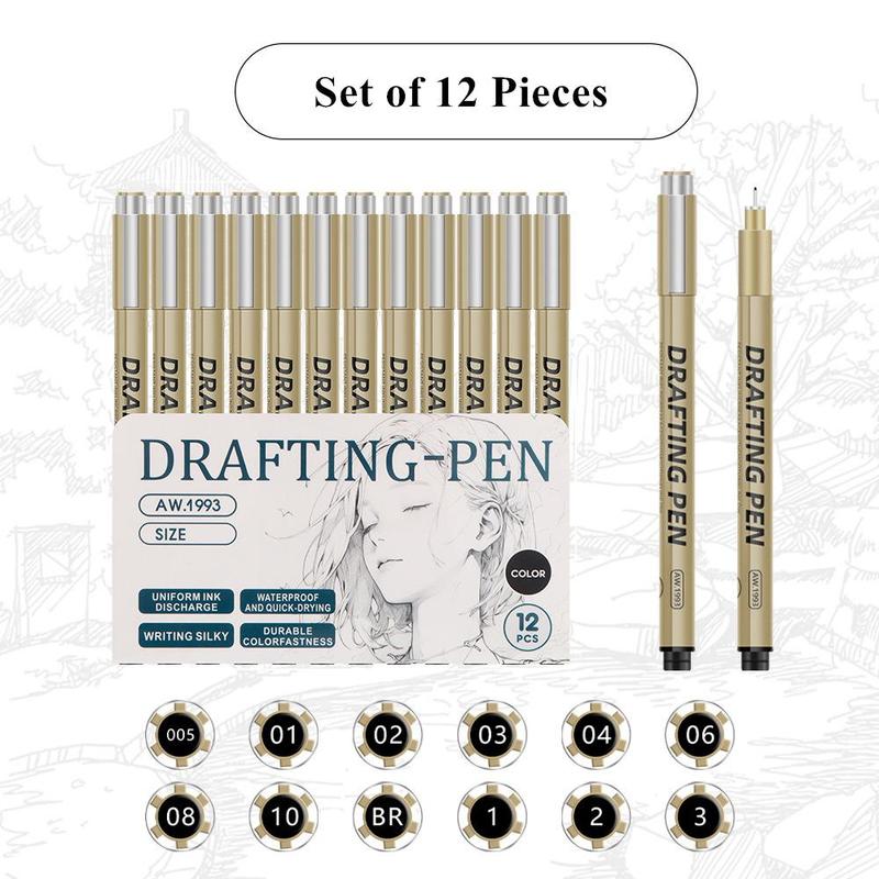 Product Introduction of Fine Liner Pen Set, Waterproof Needle Pen, Art Hand-painted Hook Line Pen, Sketch Pen, Stationery Set, School Art Supplies 4