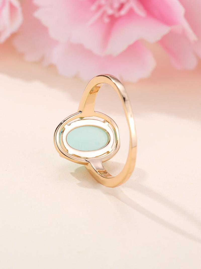 Product Introduction of Elegant Oval Stone Decorated Metal Ring, Unique Design Gorgeous Jewelry For Women, Fashion Accessories For Wedding Party 19