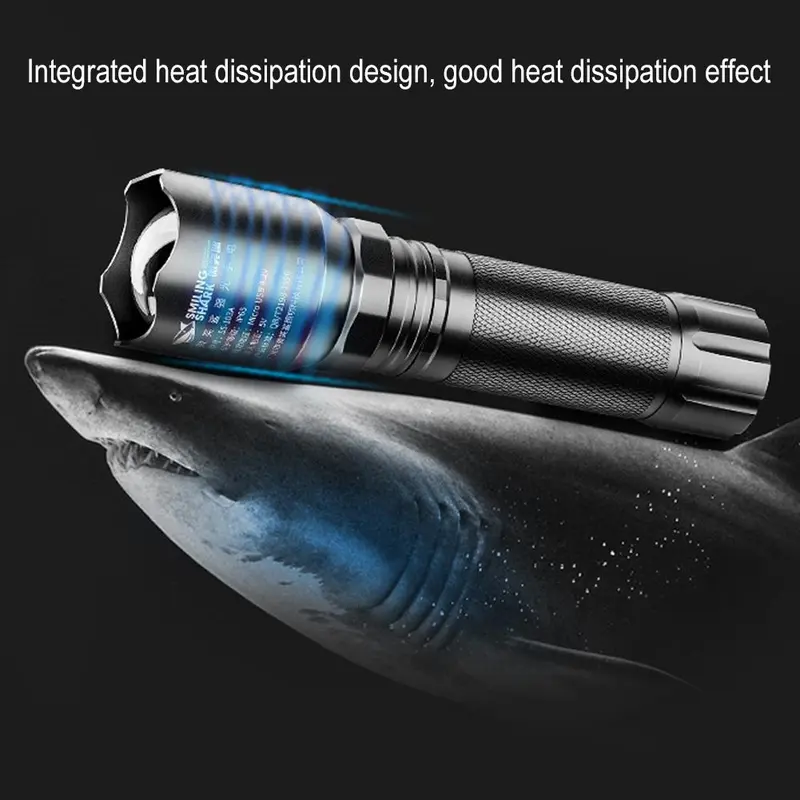 Đèn pin, Có Thể Sạc Lại, Siêu sáng, USB, Cầm Tay, Thích hợp để cắm trại, Không thấm nước, Đèn rọi ngoài trời 5