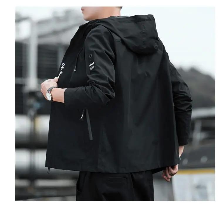 Product Introduction of Casual Men's Hooded Bomber Jacket Windbreaker Coat 2023 Autumn Outwear Menswear Tops Lingerie Longsleeve Pocket Operator 10