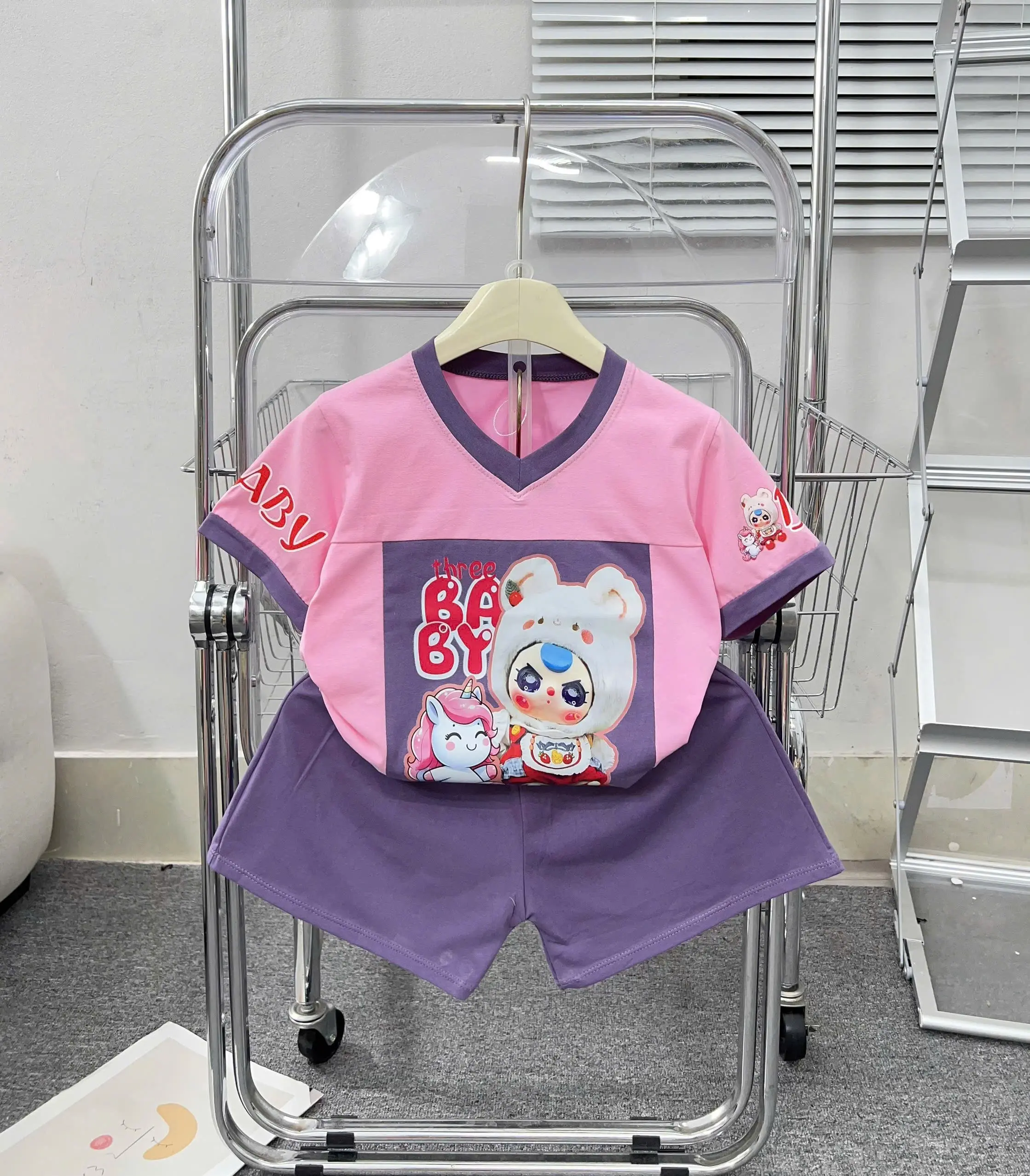 12-36kg bộ quần áo chất cotton co giãn 4 chiều mềm mịn PHỐI MÀU BABY THREE MÃ 3