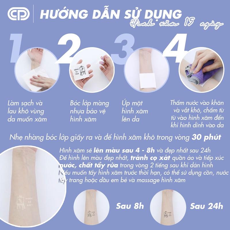 CIPI MART - Hình xăm tạm thời 15 NGÀY - chống nước, cọ xát 695 1