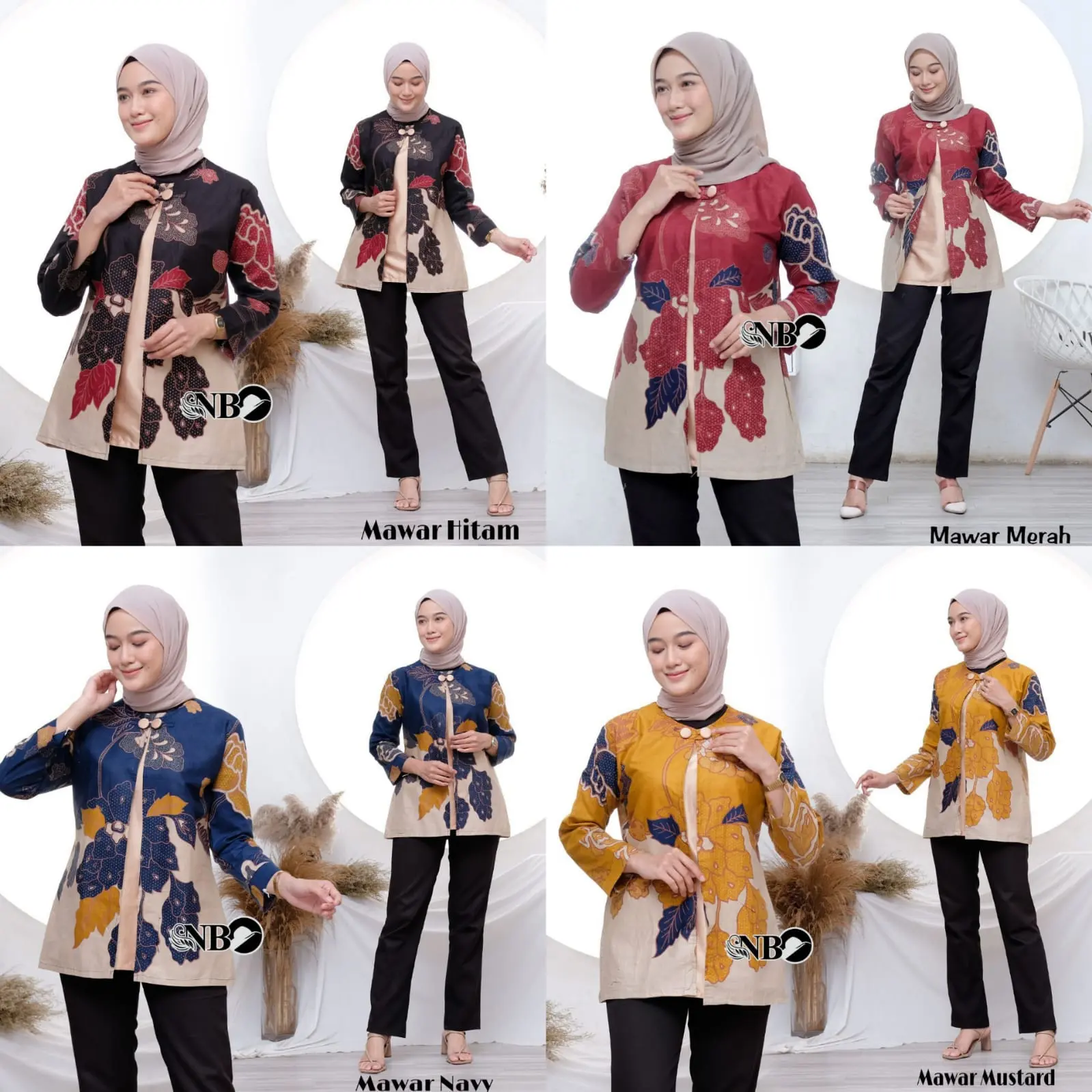 baju batik wanita modren model bolero MOTIF MAWAR Katun Couple Nyaman