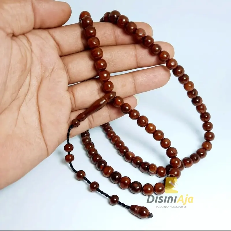 TASBIH 100 KAYU KAUKAH KOKKA KAOKA ASLI ISTANBUL TURKI Motif Bulat 3