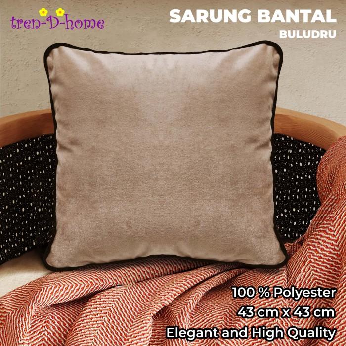 Tren-D-home - Sarung Bantal Kursi Sofa Ruang Tamu Polos Beludru 40 cm x 40 cm - NMs 2