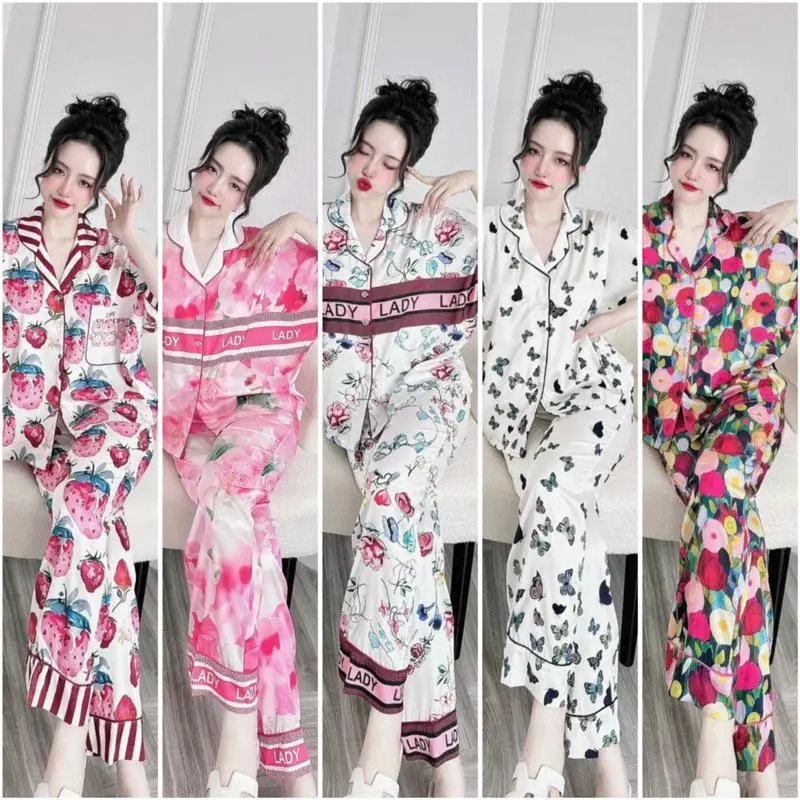 Đồ bộ pijama nữ mặc nhà SP_210 quần dài áo cánh dơi tay ngắn Lady chất lụa latin cao cấp, mẫu mới