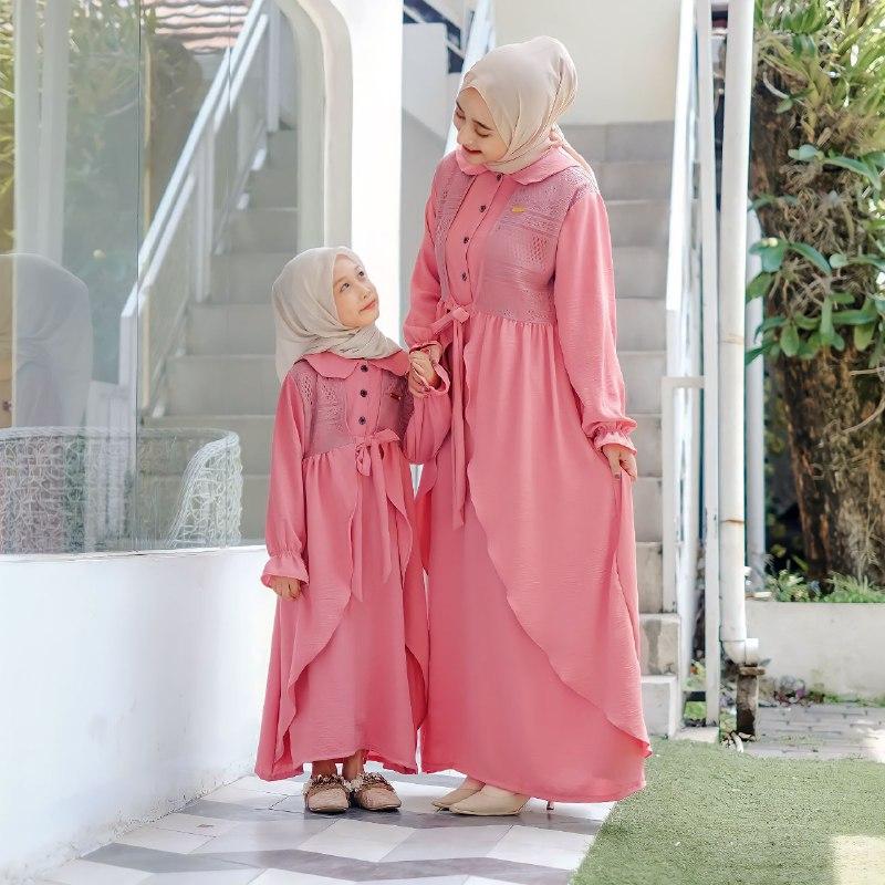 Product Introduction of Inara Dress Couple Ibu & Anak - Terbaru - Termurah - Couple - Baju Gamis - Baju Anak - Crinkle - Brokat 2