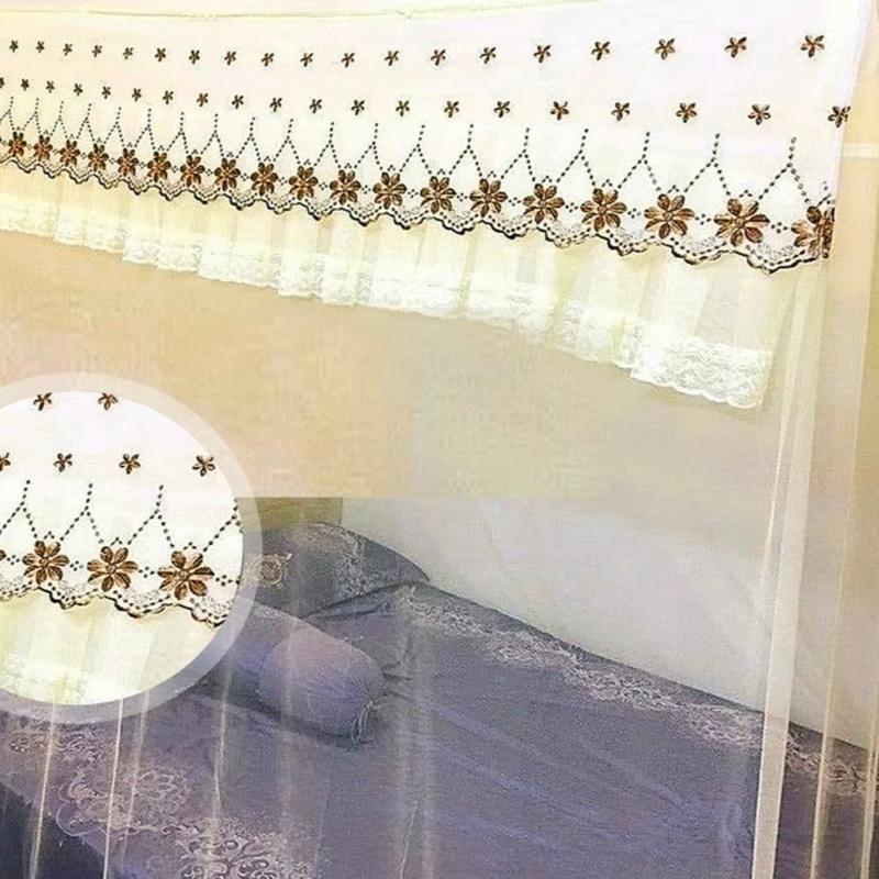 Màn Mùng Ngủ Móc Dây Treo 4 Góc Vải Tuyn Lạnh Thái Loại 1 Dày Dặn - Phòng Chống Côn Trùng, Thoáng Khí, Màu Sắc Tươi Sáng