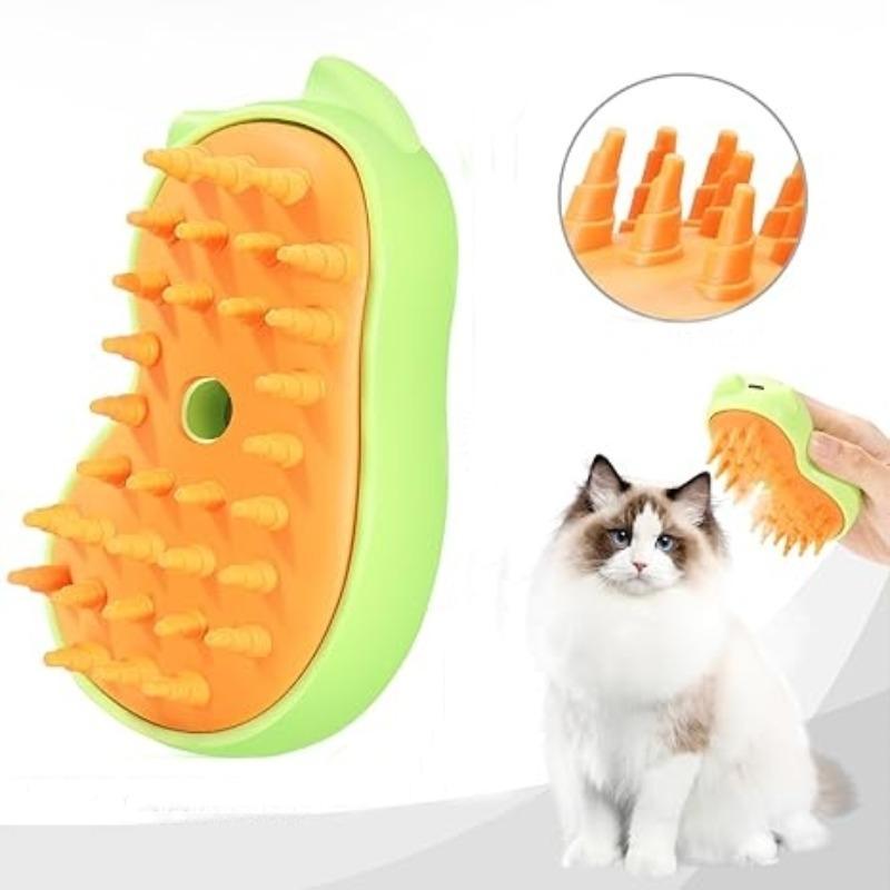3 in 1 Cat Steam Brush, 1 Count Rechargeable Cat Brush with Steam Self-cleaning, Cat Grooming Brush for Long and Short Hair Of Cats and Dogs 0