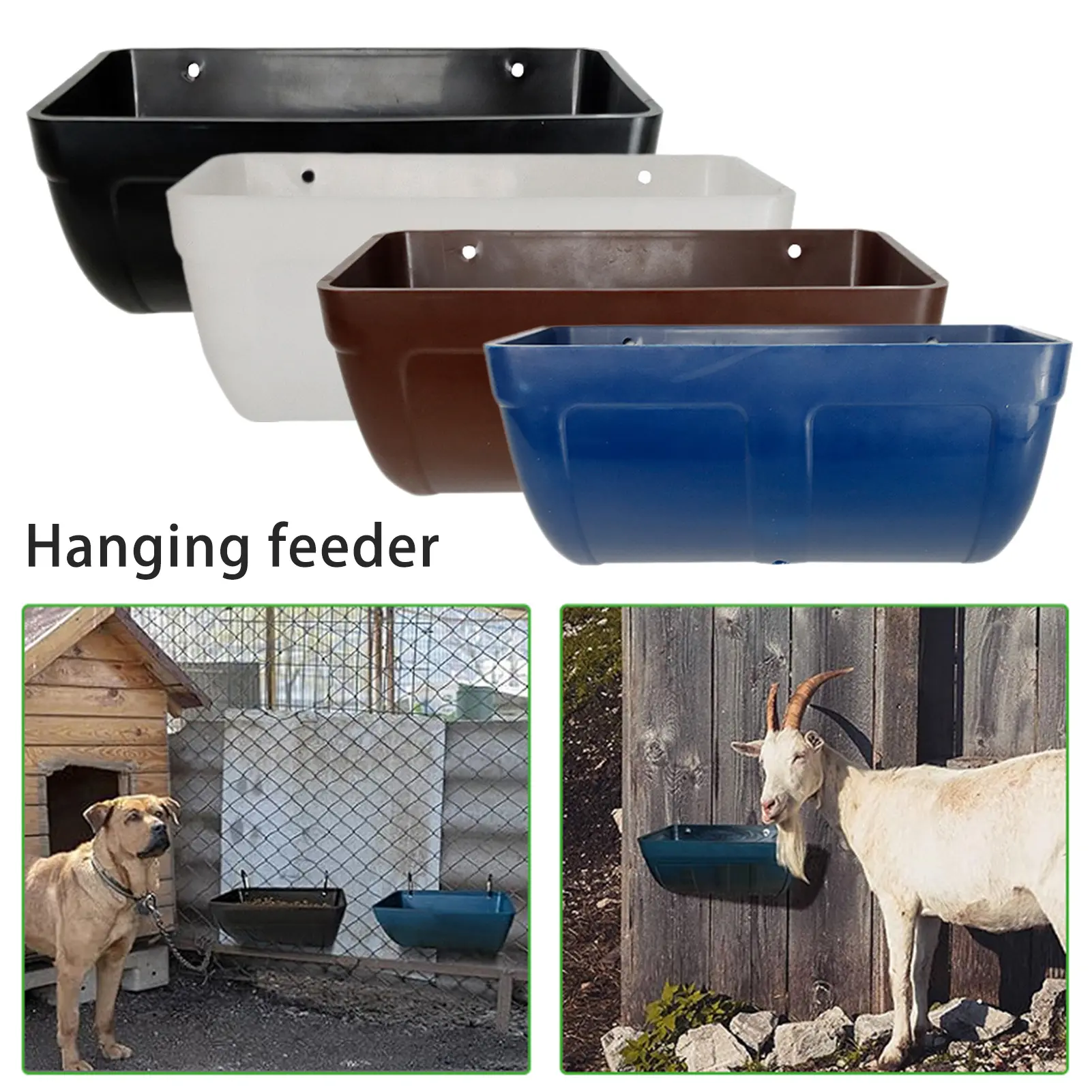 1 Set Poultry Feeder Durable Duck Chicken Feeder Hanging Poultry Feeding Container for Farm Home Outdoor