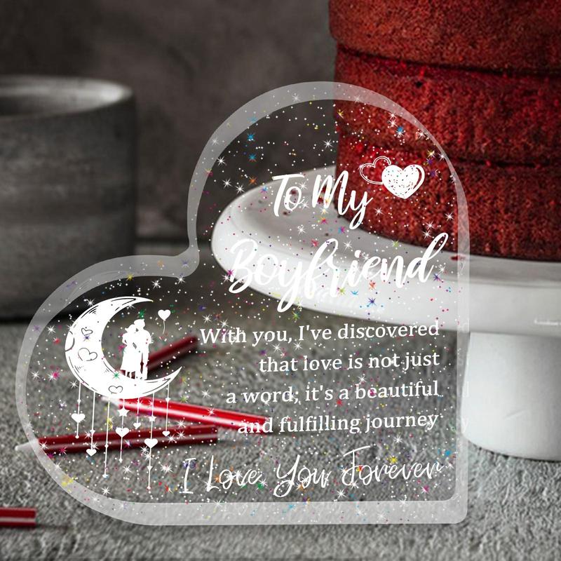 Product Introduction of Heart Shaped Acrylic Plaque, Creative Transparent Acrylic Plaque, Desktop Decoration Sign for Home Office, Gift for Boyfriend, Birthday Gift, Valentine's Day Gift Idea 4