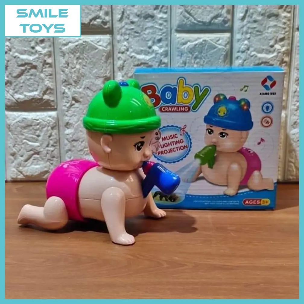MAINAN ANAK BAYI MERANGKAK BABY CRAWLING ADA SUARA LAMPU PROYEKTOR