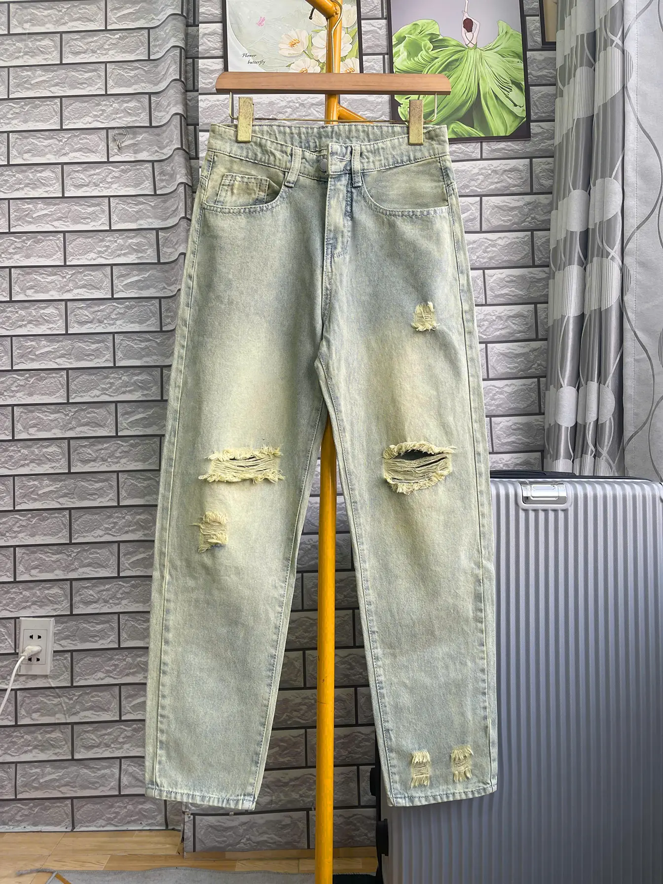 Quần jean nam baggy form suông chất jeans mềm, dày dặn - Ong, Menswear Lưng Cao Có Túi Pants Denim
