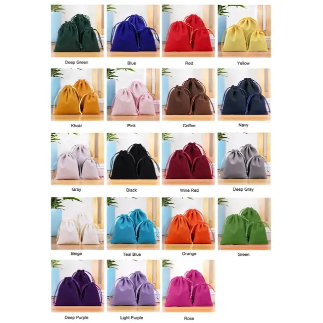 Drawstring pouch serut kantong serut beludru 1 sisi halus lembut untuk souvenir / hampers / kemasan atau tempat penyimpanan 2