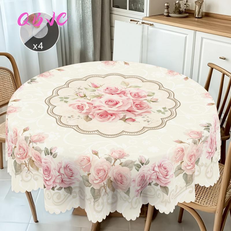 Product Introduction of Khăn trải bàn tròn hoa hồng Cổ Điển Thích hợp cho nhà bếp gia đình, trong nhà và ngoài trời, Lý Tưởng cho lễ kỷ niệm ngày lễ, đồ Trang Trí nhà cửa, 1 mảnh 6