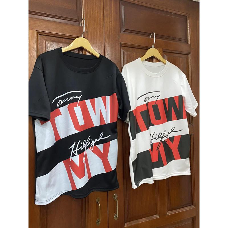 Áo Phông Tom mì In Vạch Sọc Trắng Đỏ Đen, Áo Thun From rộng Siêu Cấp Dành Cho Các Boy Phố Năm 2024 Cổ tròn