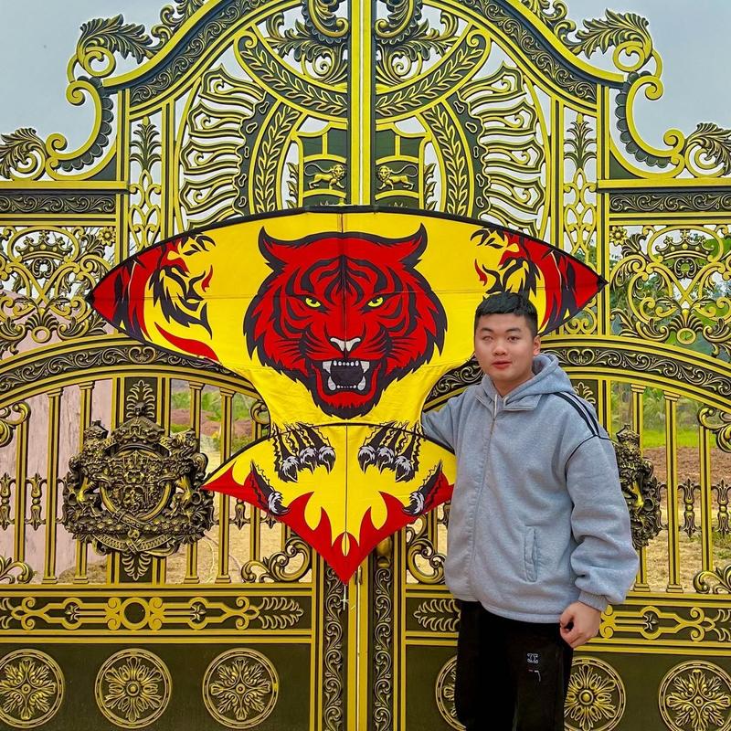 Diều 2m10 hổ bẹn vàng đỏ diều nan bạc vip, diều cá bẹn tháo lắp bẹn phù hớp lắp sáo cõng khoẻ