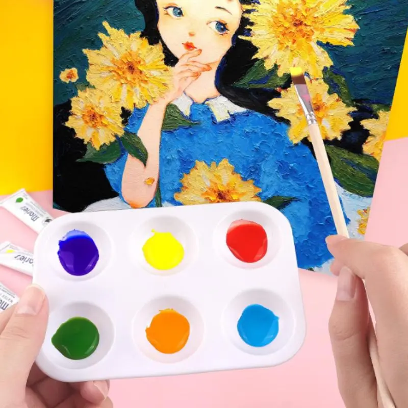 Plastic Paint Tray Palette, 8 Counts Watercolor Palette Painting Tray for Painting Party, DIY Craft and Art Painting 5