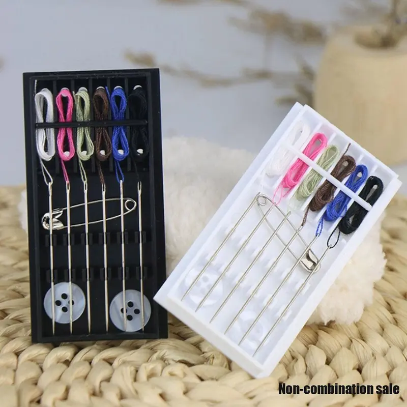 Disposable Sewing Needle & Thread Kit, 1 Set/Box Portable Multifunctional Sewing Needle & Thread Set, Sewing Tool Kit for Home & Travel [Random Color Thread] 6