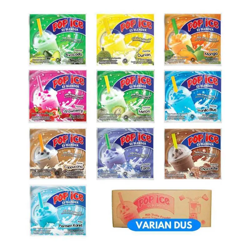 POPICE STRAWBERRY SACHEET 25GR 1 DUS ISI 25 RENCENG / POP ICE 8