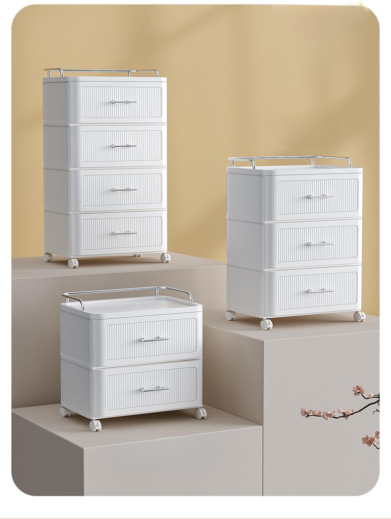 Product Introduction of Multi-Functional Drawer Storage Cabinet Household Storage Cabinet Organizing Cabinet Multi-Layer Toy Snack Movable Storage Rack 11