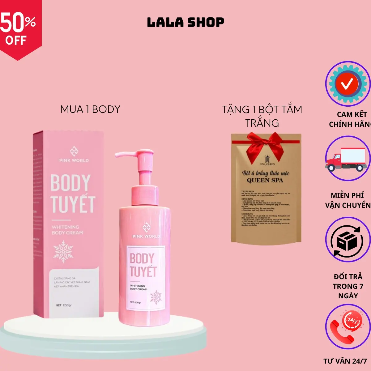 Kem body tuyết, kem dưỡng trắng da pink queen dưỡng ẩm bật tông nhanh cho  chị em làn da trắng  sáng rạng ngời