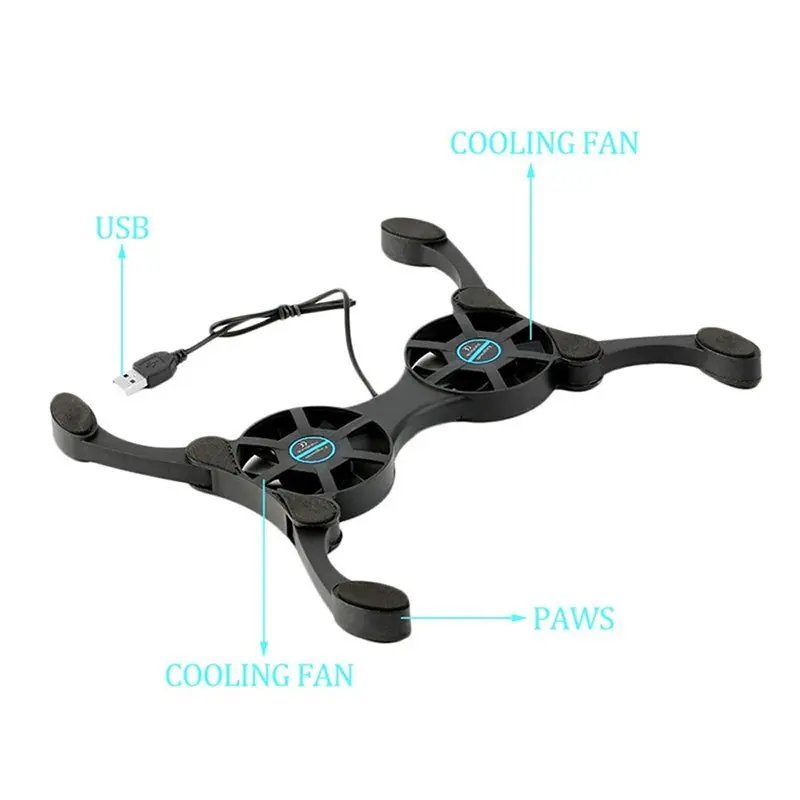 Laptop Cooling Pad & Fan Stand for USB Mini Laptop with Folding Design