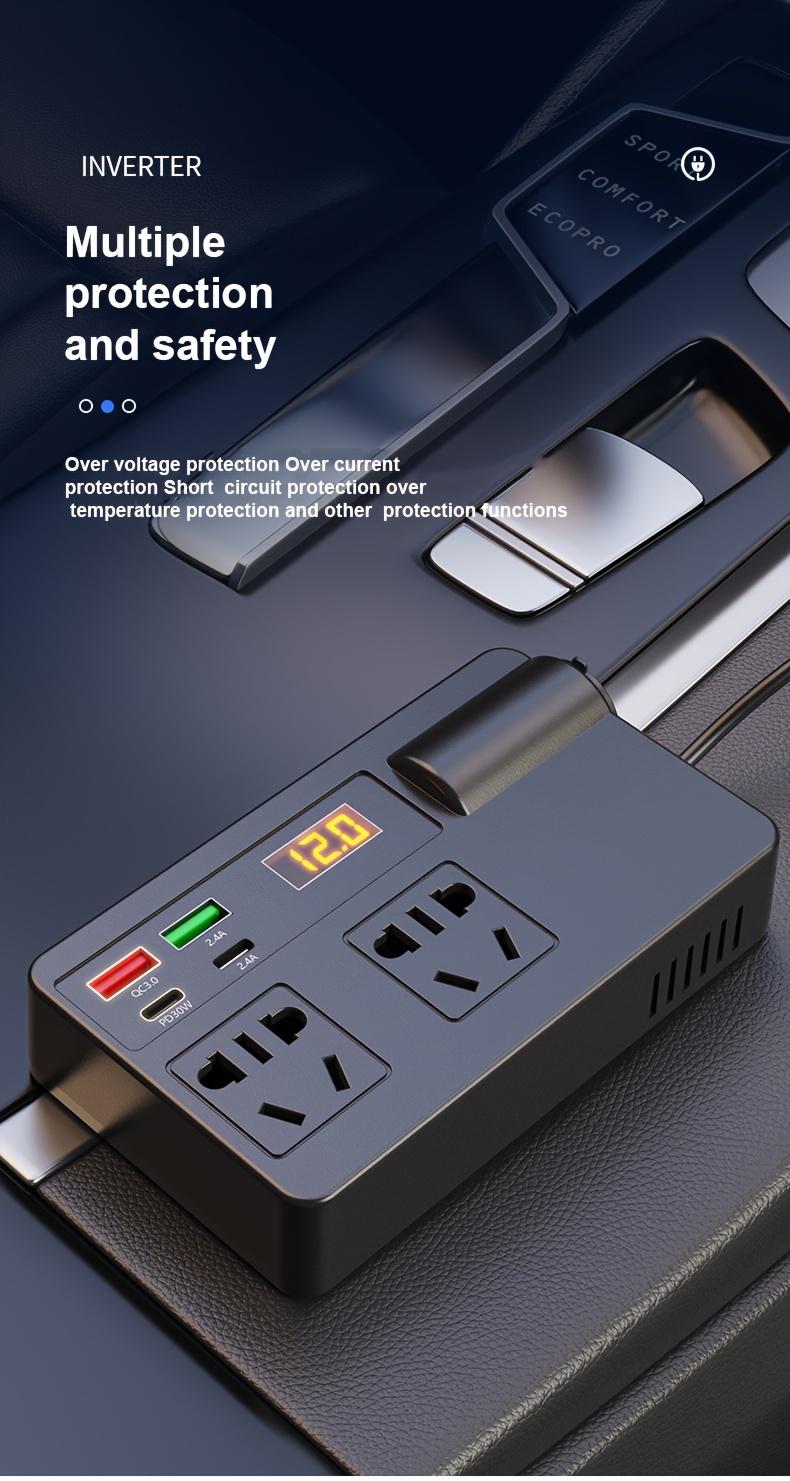 Product Introduction of New car inverter 12v 24v to 220V fast charger USB + PD car power socket converter multifunctional electronic 7