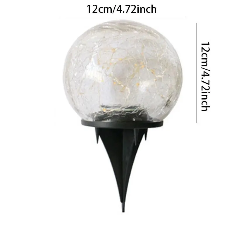 Solar Powered Ball Shaped Light, Outdoor Cracked Glass Ball Light, Lawn & Backyard Decoration Light, Outdoor Garden Light for Garden Patio Yard Lawn Decor 1